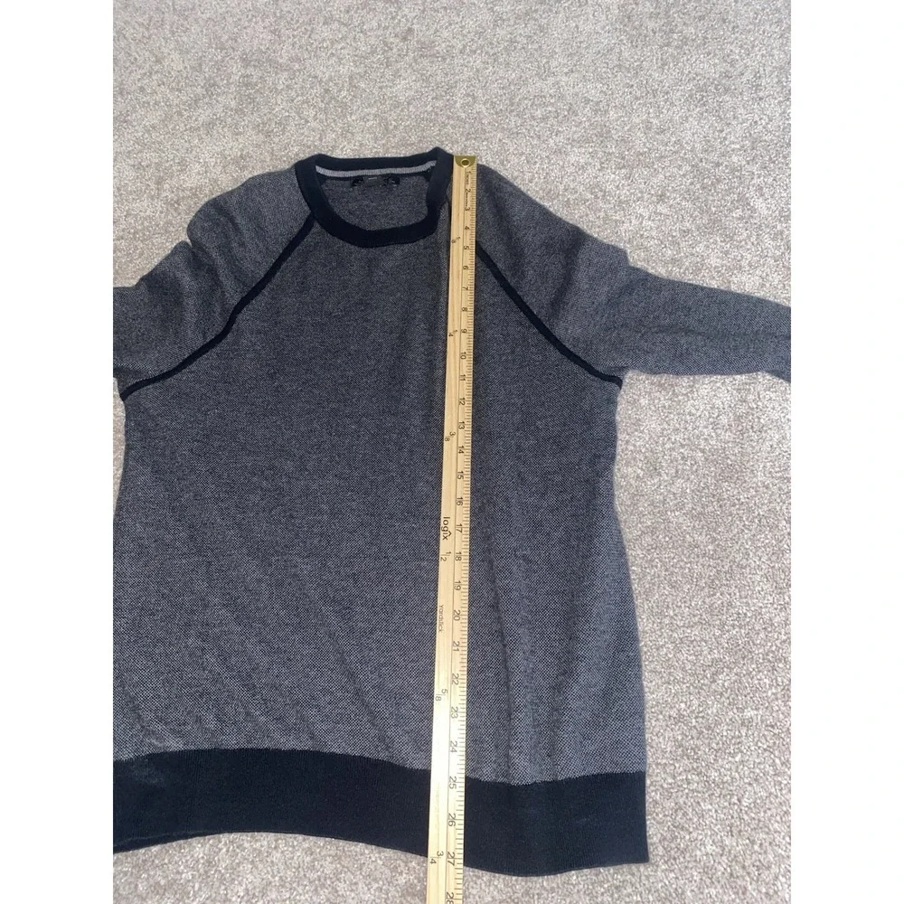Banana Republic Cashmere/Pima Cotton‎ Crew-Neck Sweater Mens Medium Gray/Black